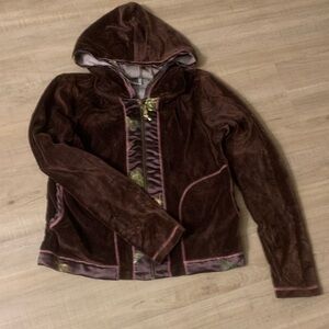 Brown Velour Hoodie
